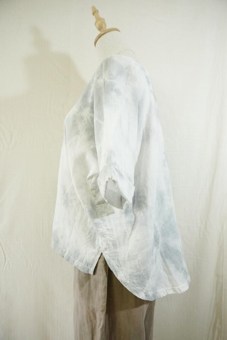 W-gauze Relax Top Light gray