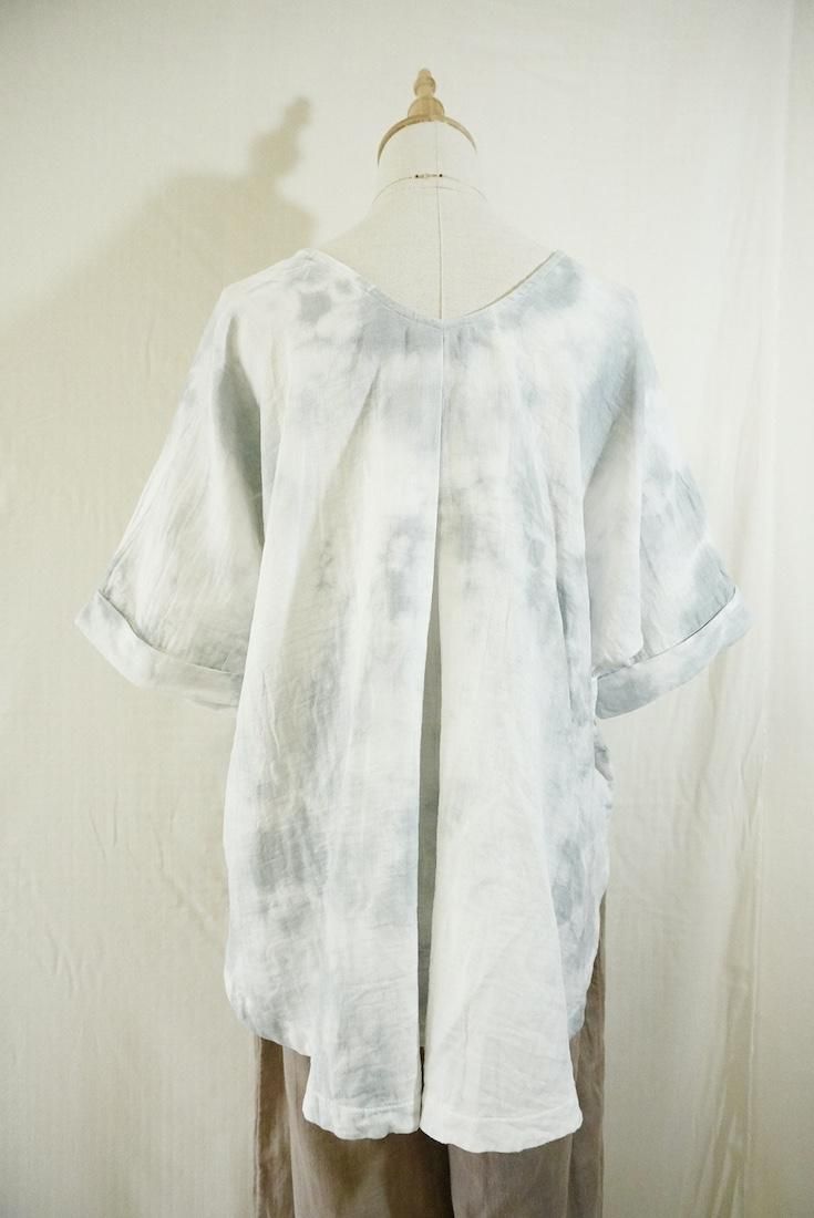 W-gauze Relax Top Light gray