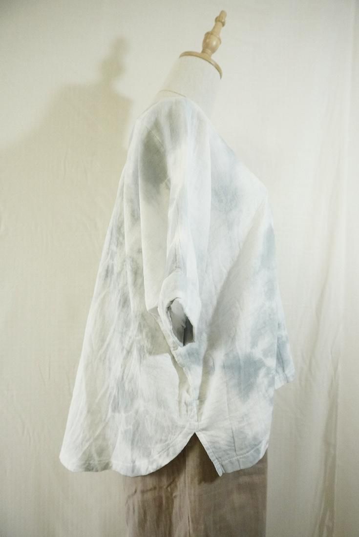 W-gauze Relax Top Light gray