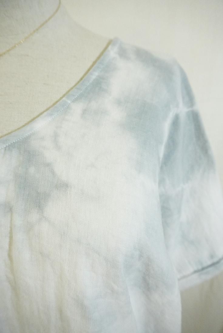 W-gauze Relax Top Light gray