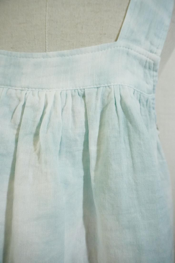 W-gauze Flare tank top Greentea x Icemint