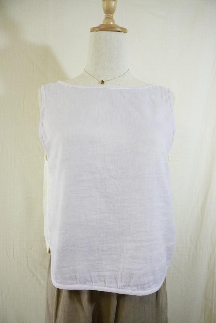 W gauze Back Open Tank Lemon x Lilac