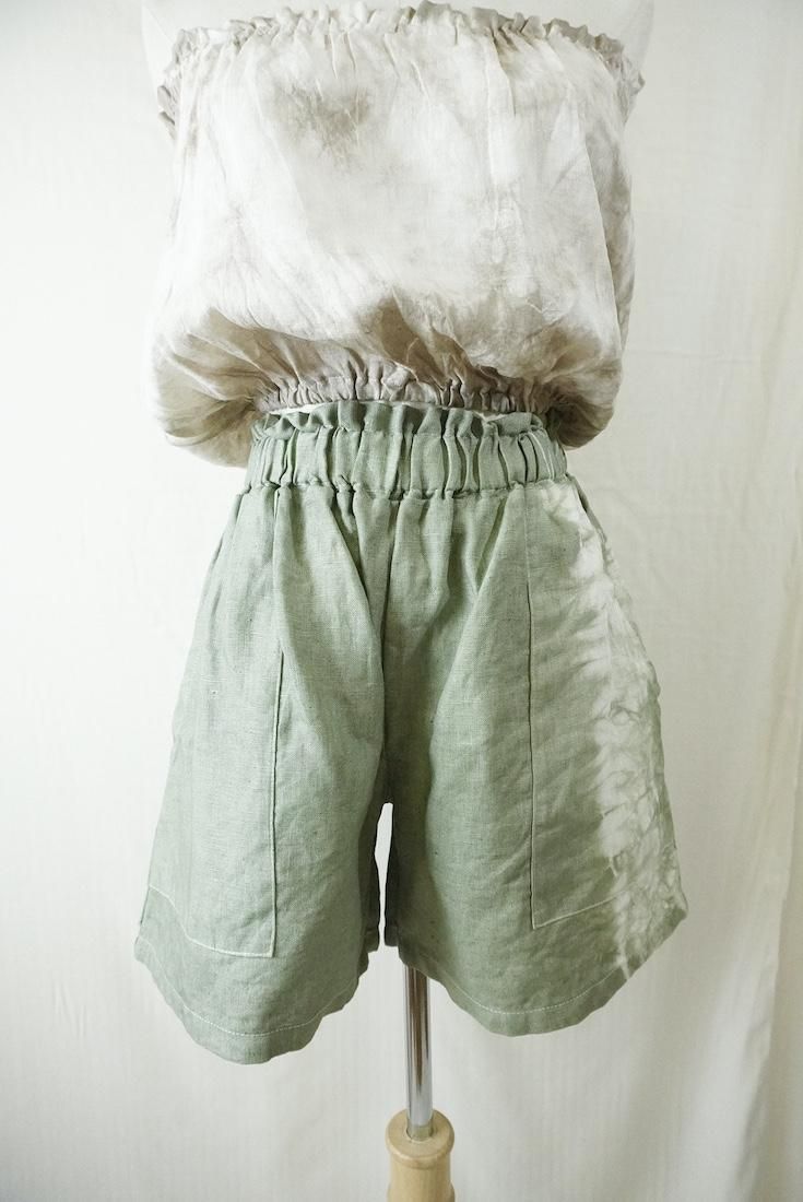 Japan Linen  Easy Shorts Greentea