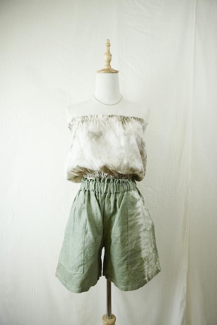 Japan Linen  Easy Shorts Greentea