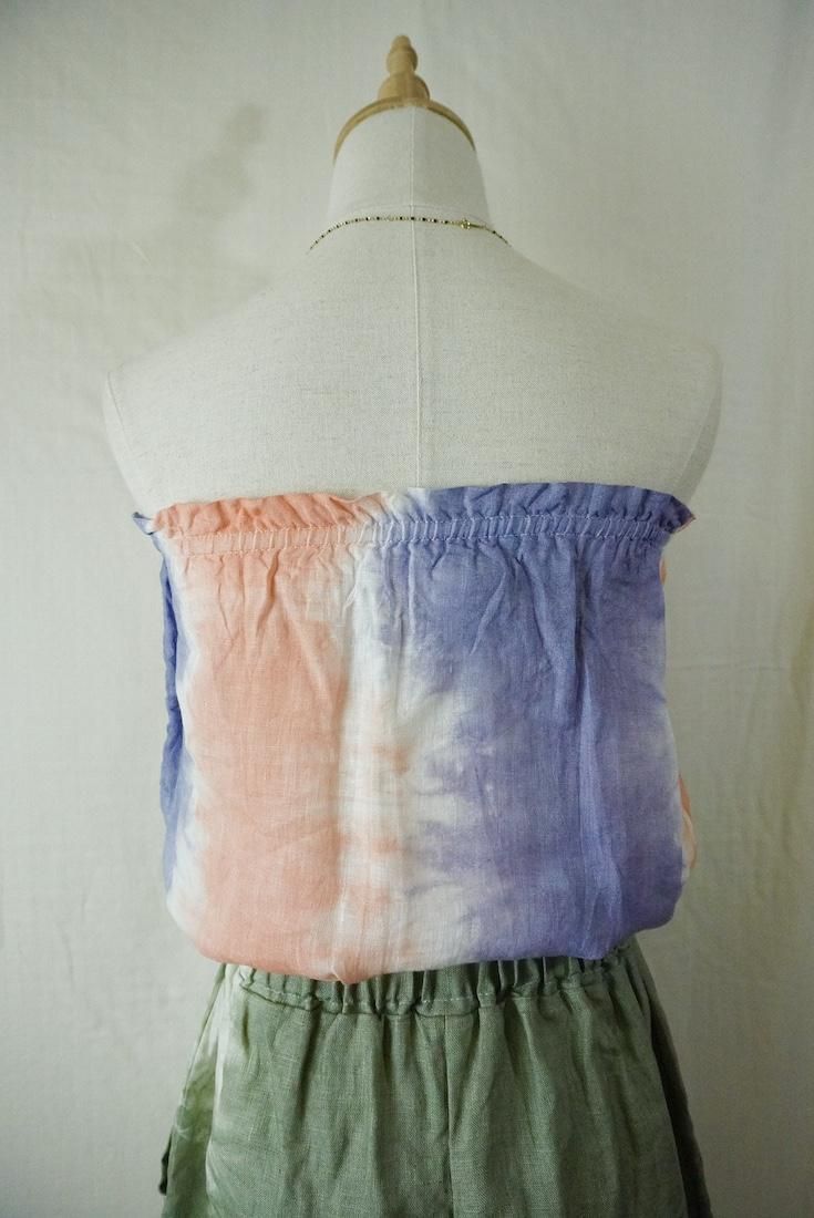 French Linen Short Bare top Amethyst x Orange