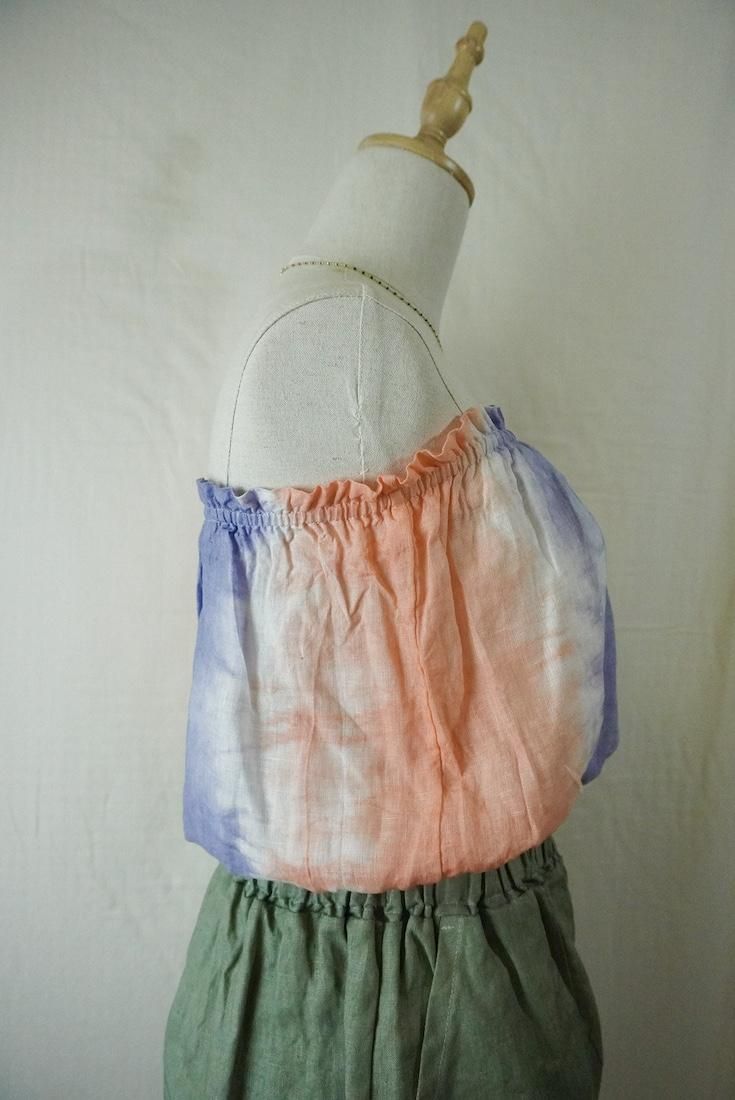 French Linen Short Bare top Amethyst x Orange