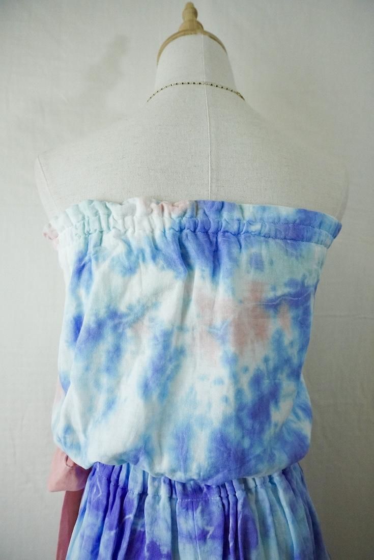 W-gauze Short Bare top Hydrangea x IceMint x Salmon