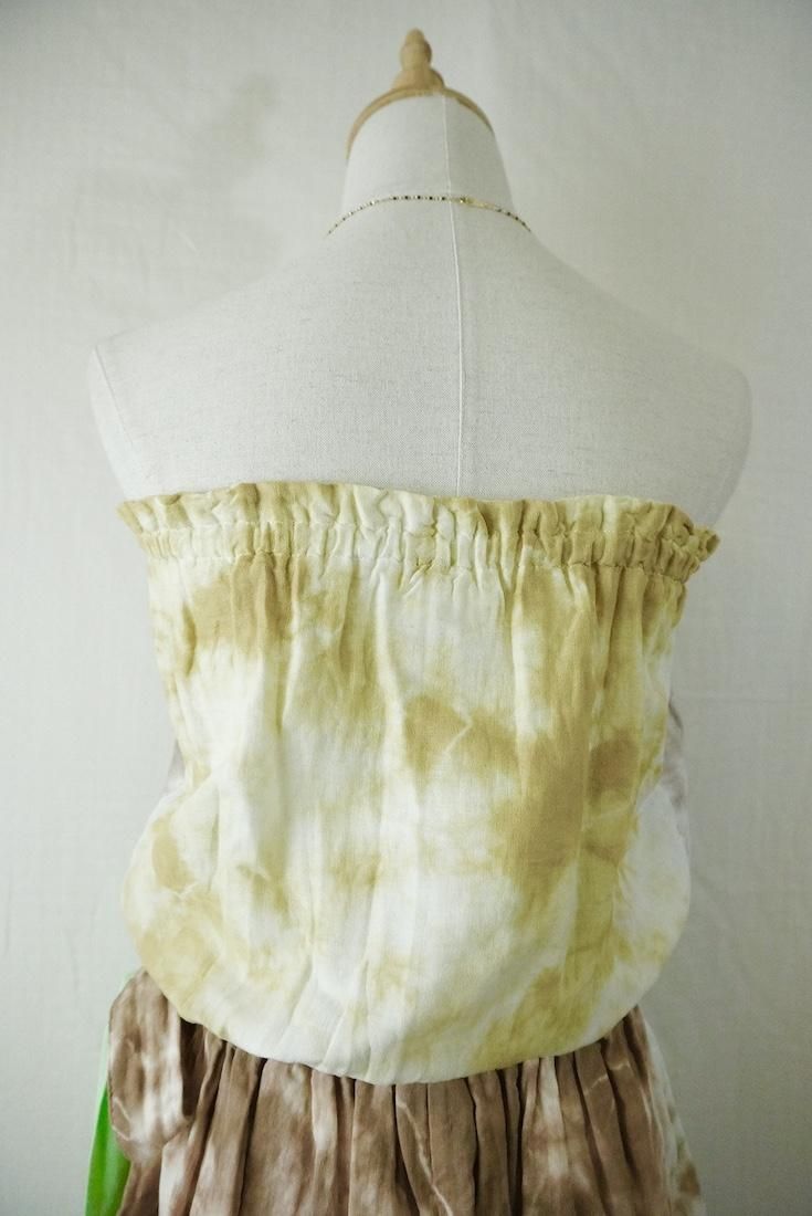 W-gauze Short Bare top Greige x AntiqueGold