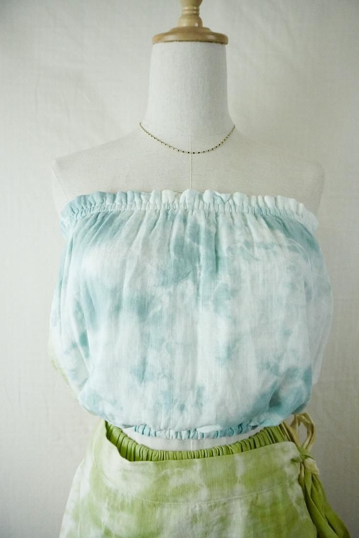 W-gauze Short Bare top Olive x IceMint