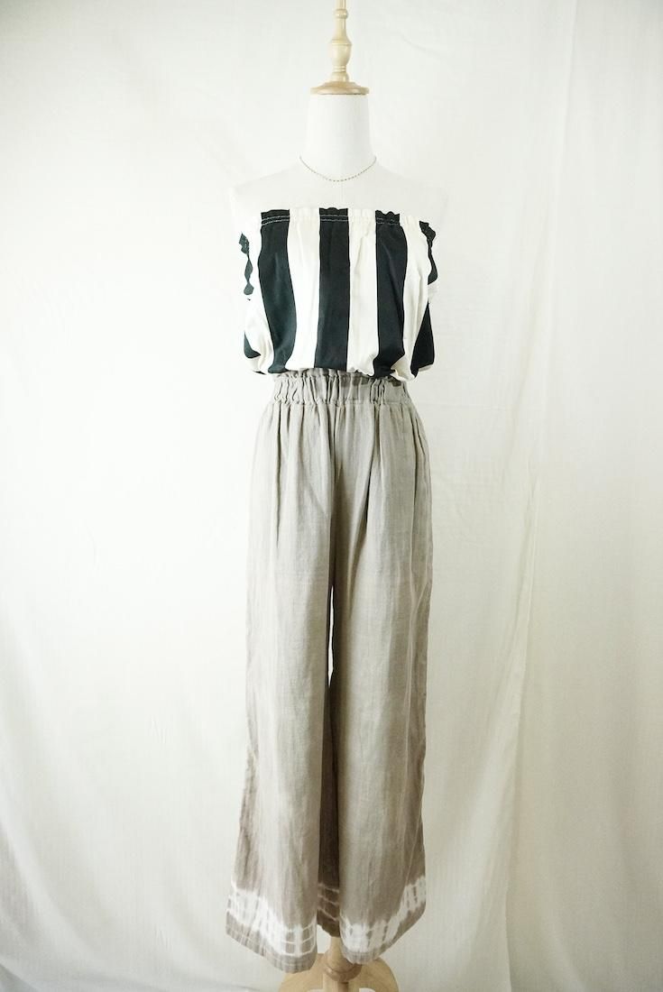 Cotton Stripe Short Bare top Black x White