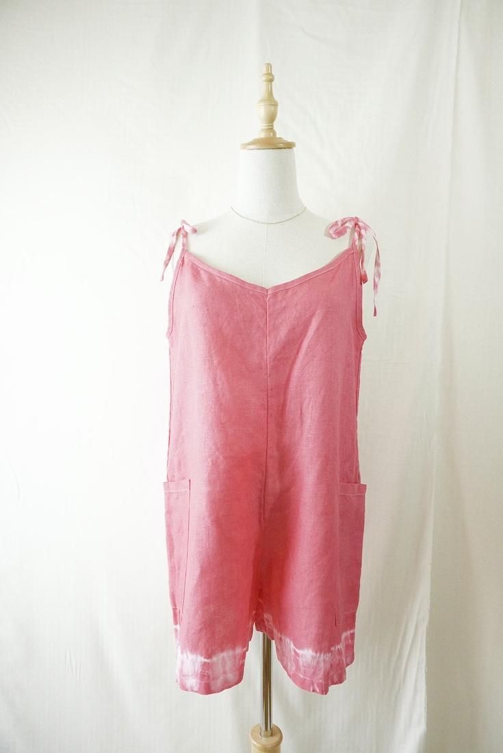 Japan Linen  Short Rompers  Pink!Pink!Pink!