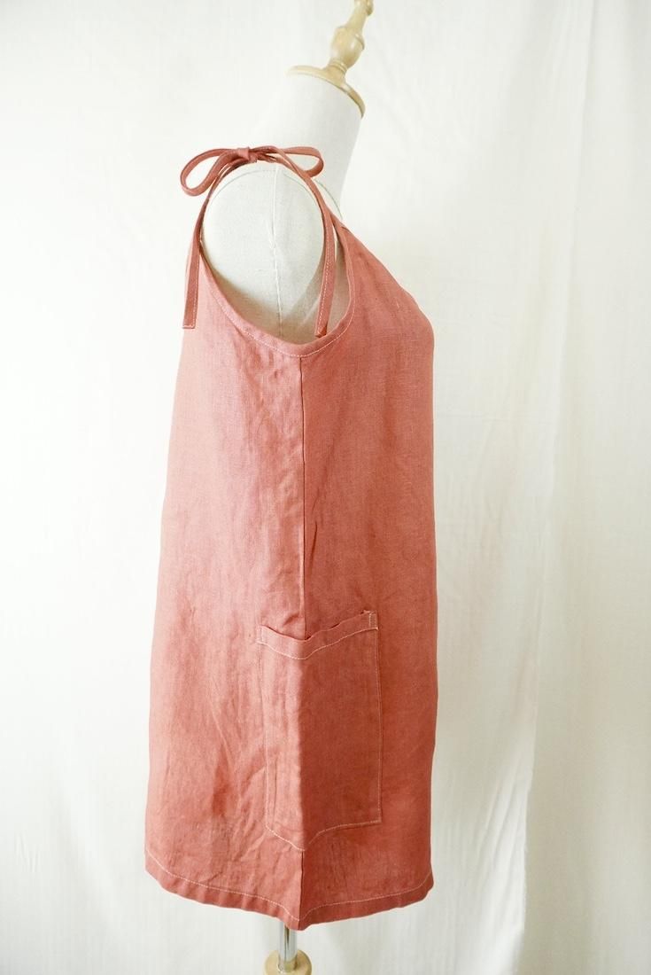 Japan Linen  Short Rompers  Burgundy