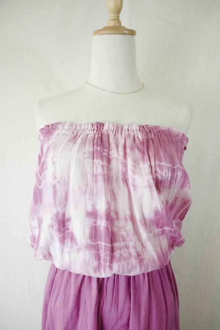 W-gauze Bare top all in one Peony