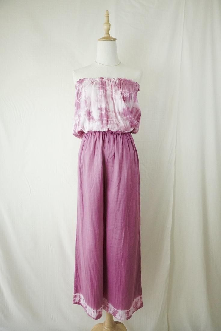 W-gauze Bare top all in one Peony