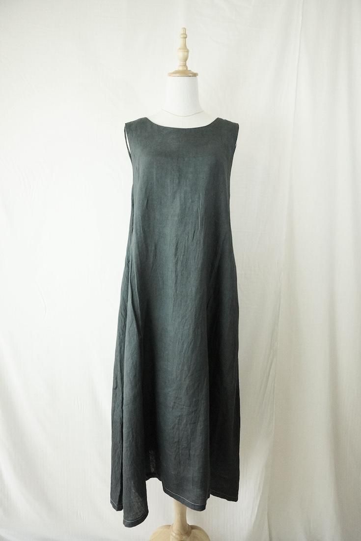 French Linen Back open op Black
