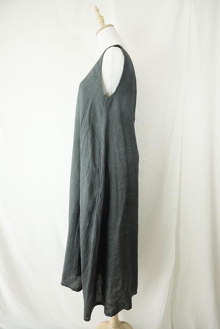 French Linen Back open op Black