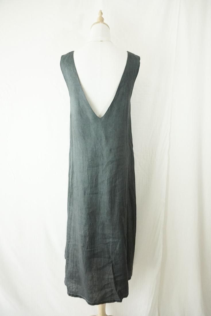 French Linen Back open op Black