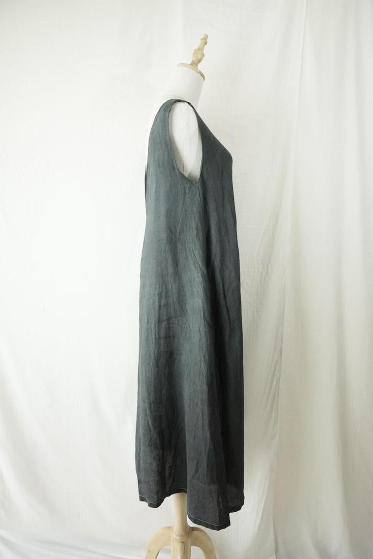 French Linen Back open op Black