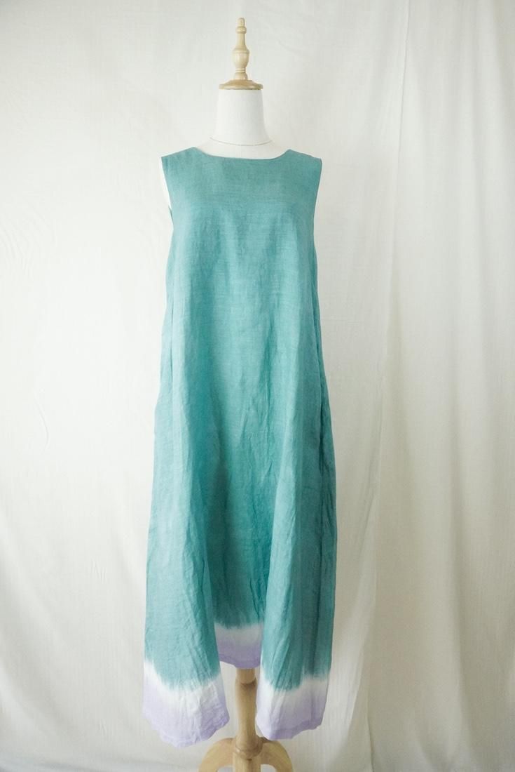 French Linen Back open op Deepgreen x Lilac