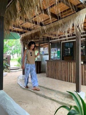 Cotton Relax Pants Olive x Greentea 