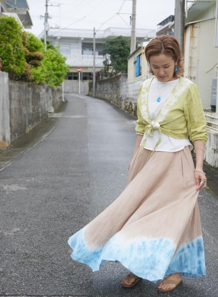 Cotton Flare long skirt  Beni