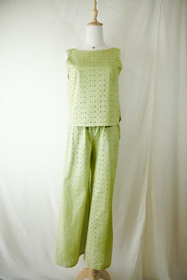 Lace Back Open Tank  Olive