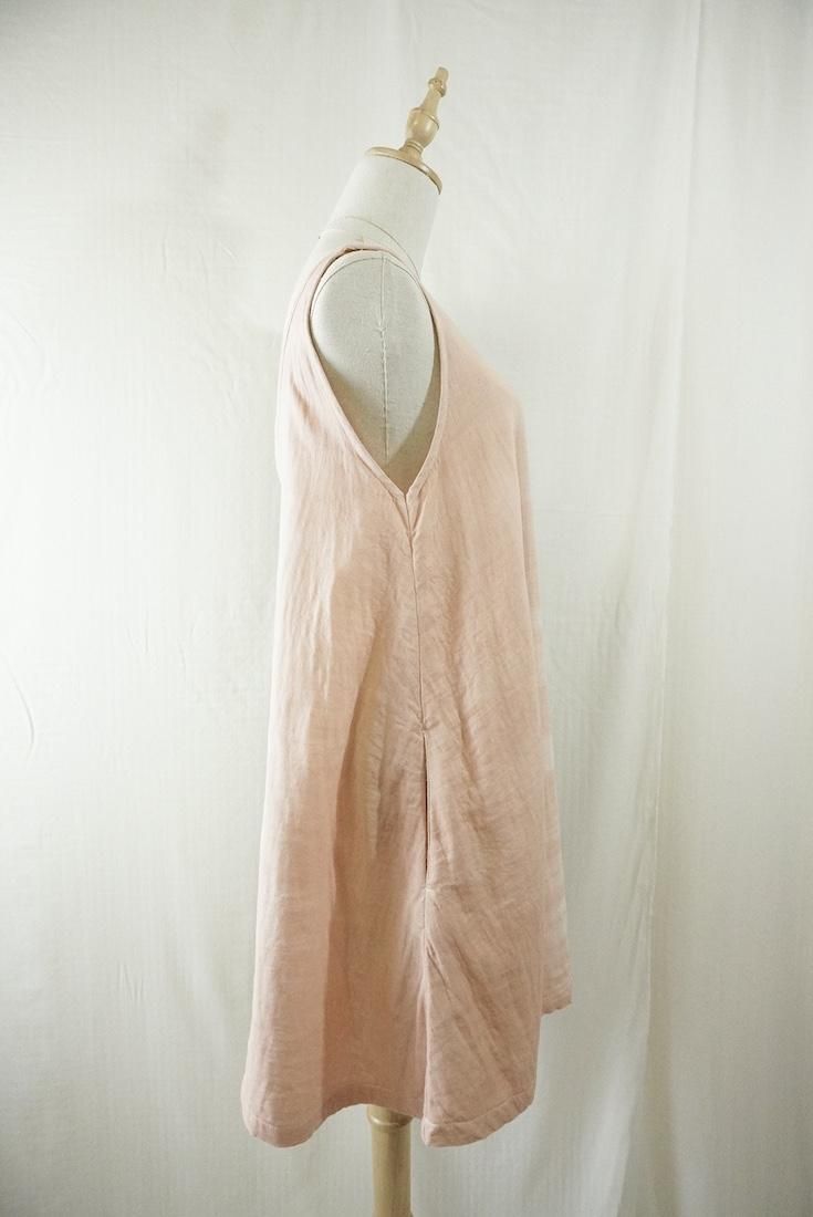 W-gauze Tank OP  Greige x Orangebeige