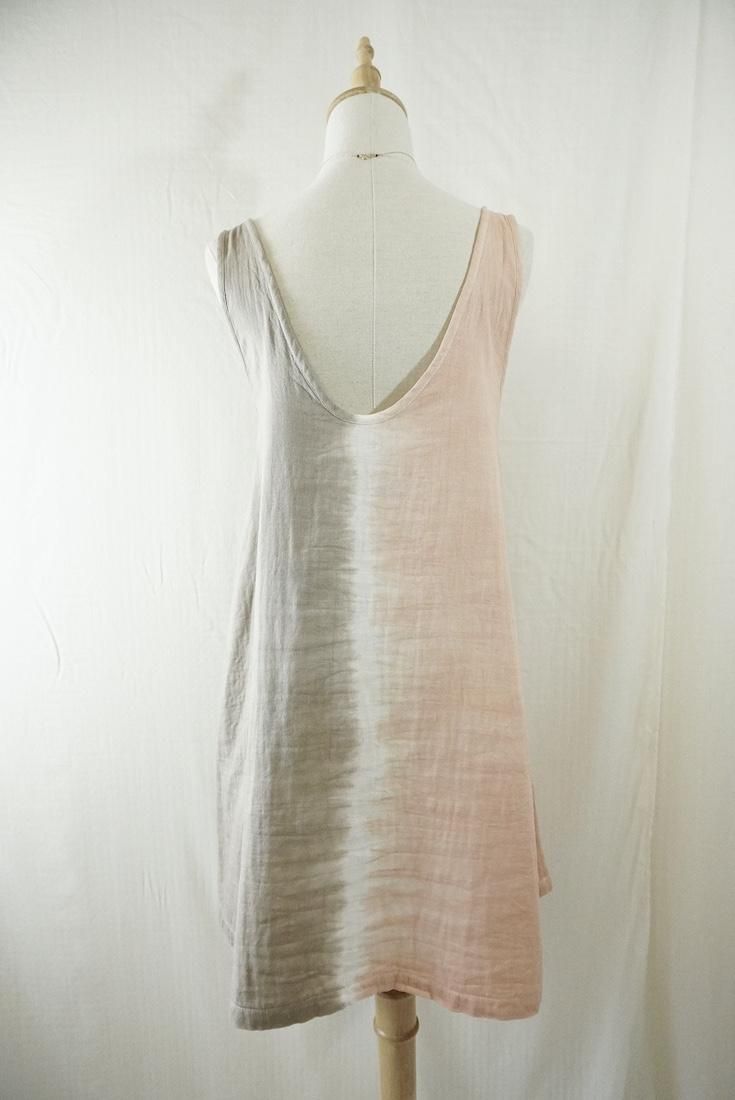 W-gauze Tank OP  Greige x Orangebeige