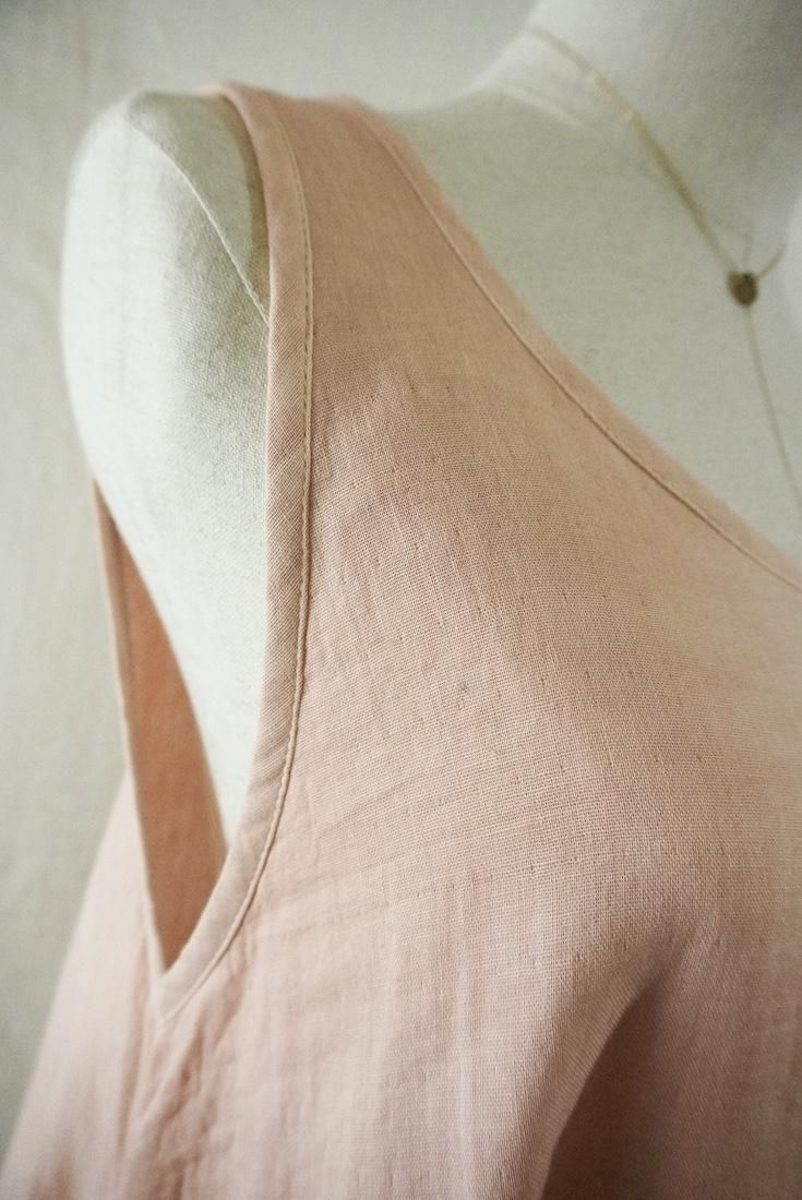 W-gauze Tank OP  Greige x Orangebeige
