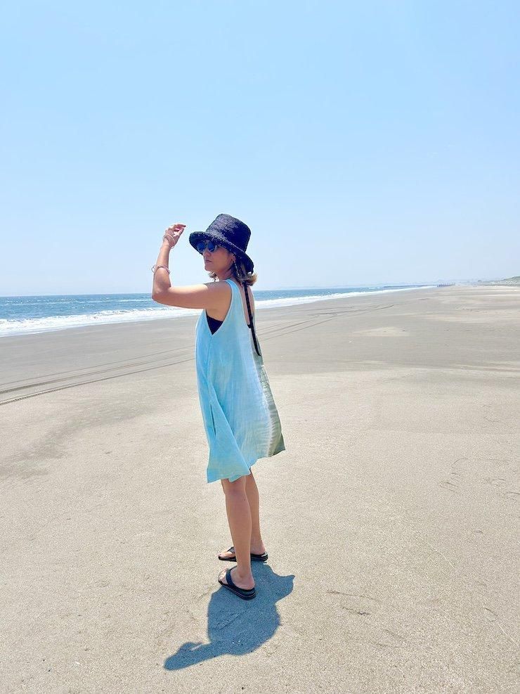 W-gauze Tank OP  Under the sea x Blue