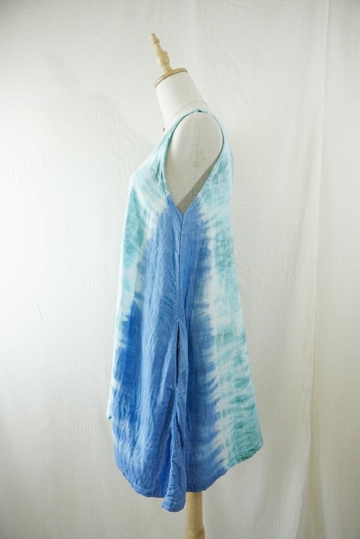 W-gauze Tank OP  Under the sea x Blue