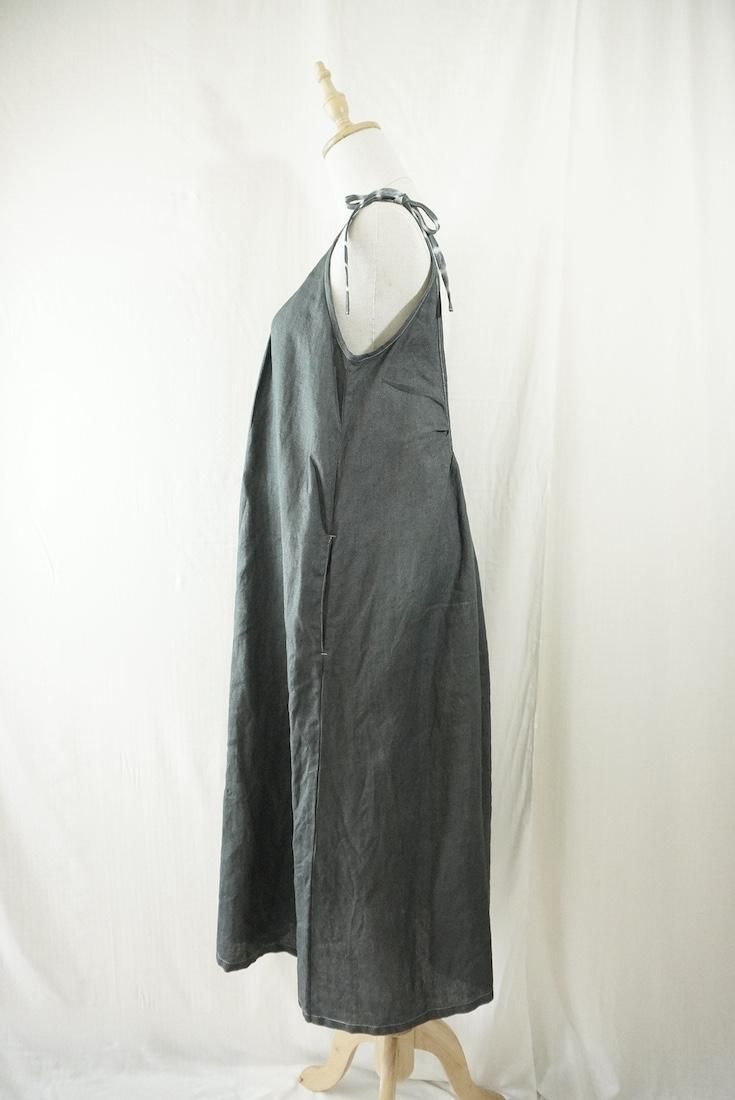 Japan Linen Ribbon camisole op Black