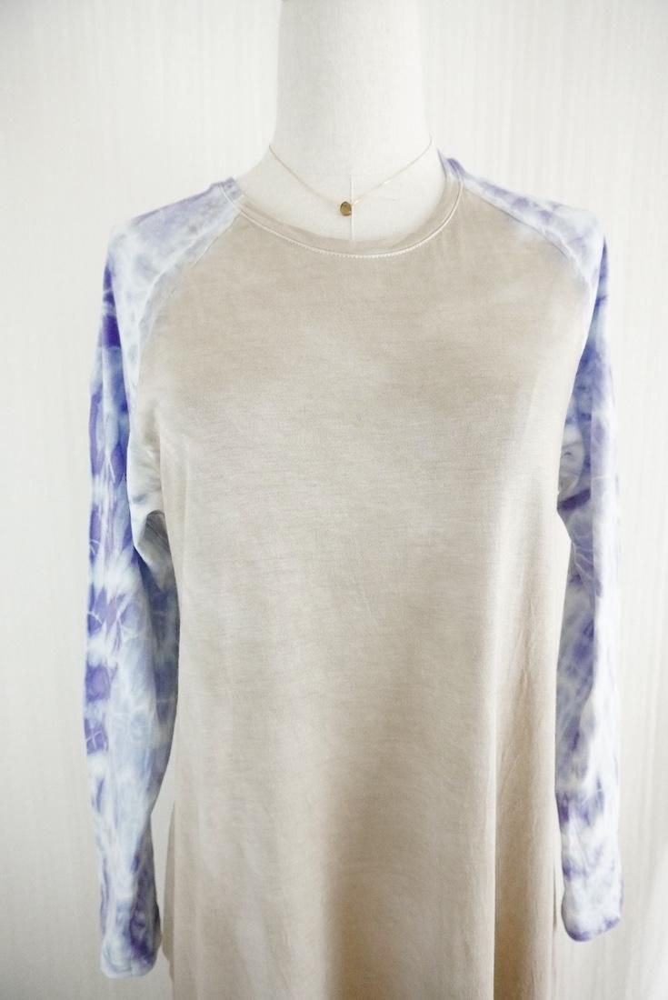 Cotton Long Sleeve OP Greige x Lavender