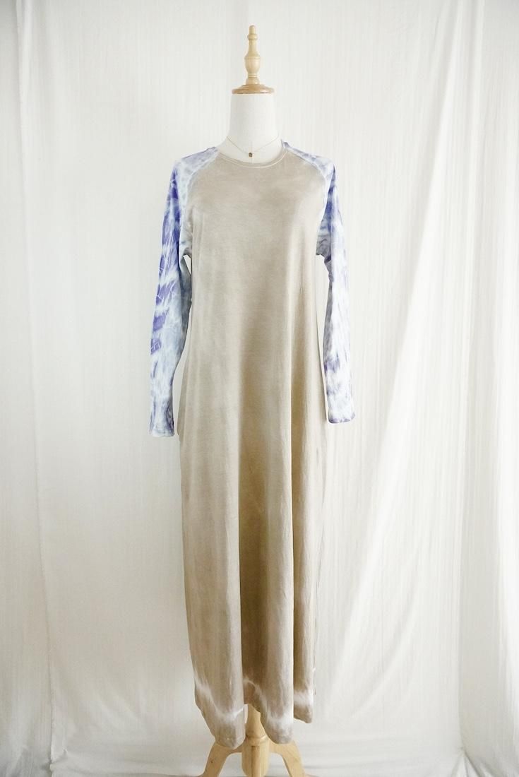 Cotton Long Sleeve OP “Greige x Lavender”