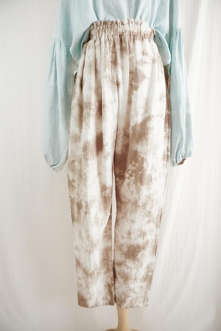 W gauze Lazy Pants Coffee