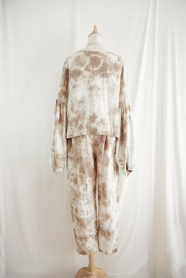 W gauze Lazy Pants Coffee