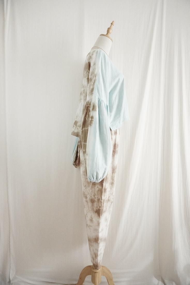 W gauze Lazy Pants Coffee