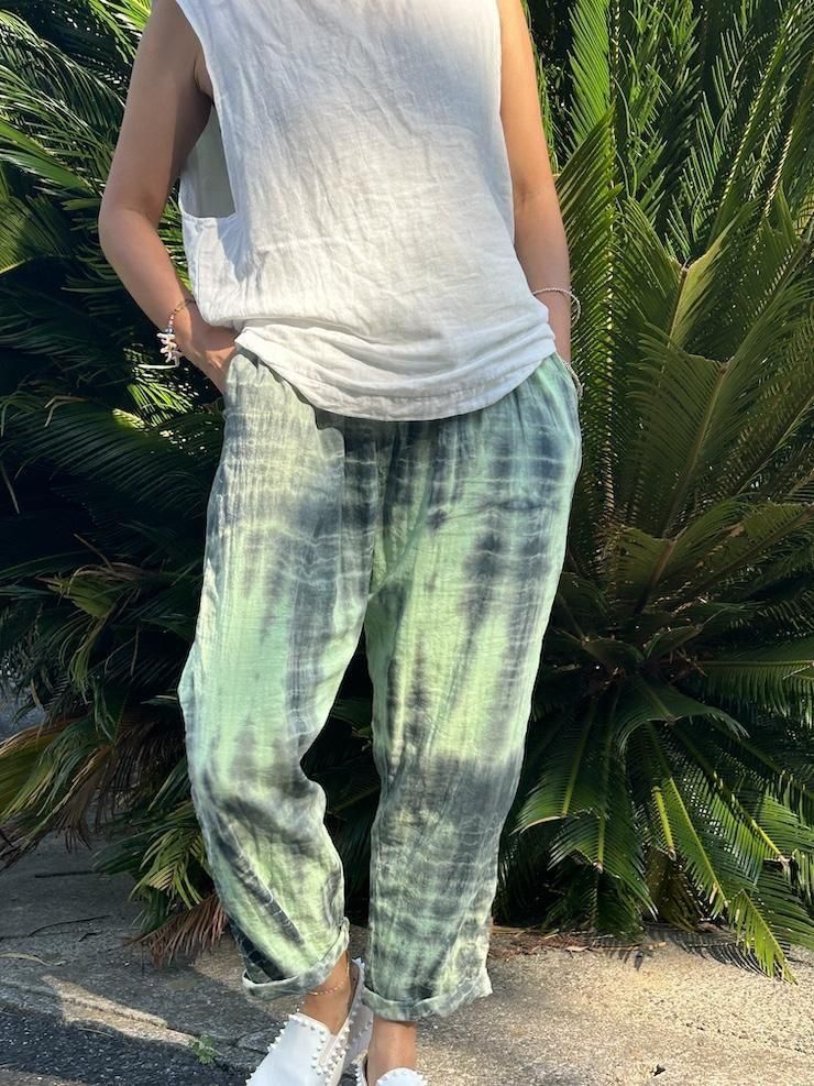 W gauze Lazy Pants Coffee