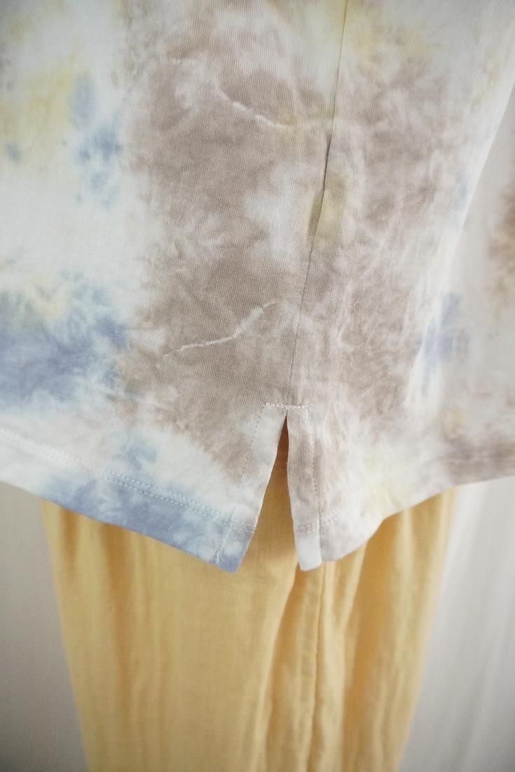 SUPIMA cotton short sleeve tee Greige x Lavender x Custard