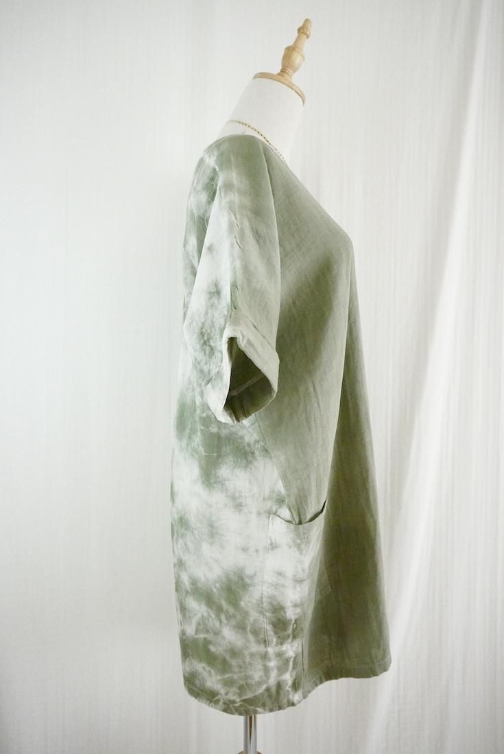 W-gauze Short sleeve rompers Greentea
