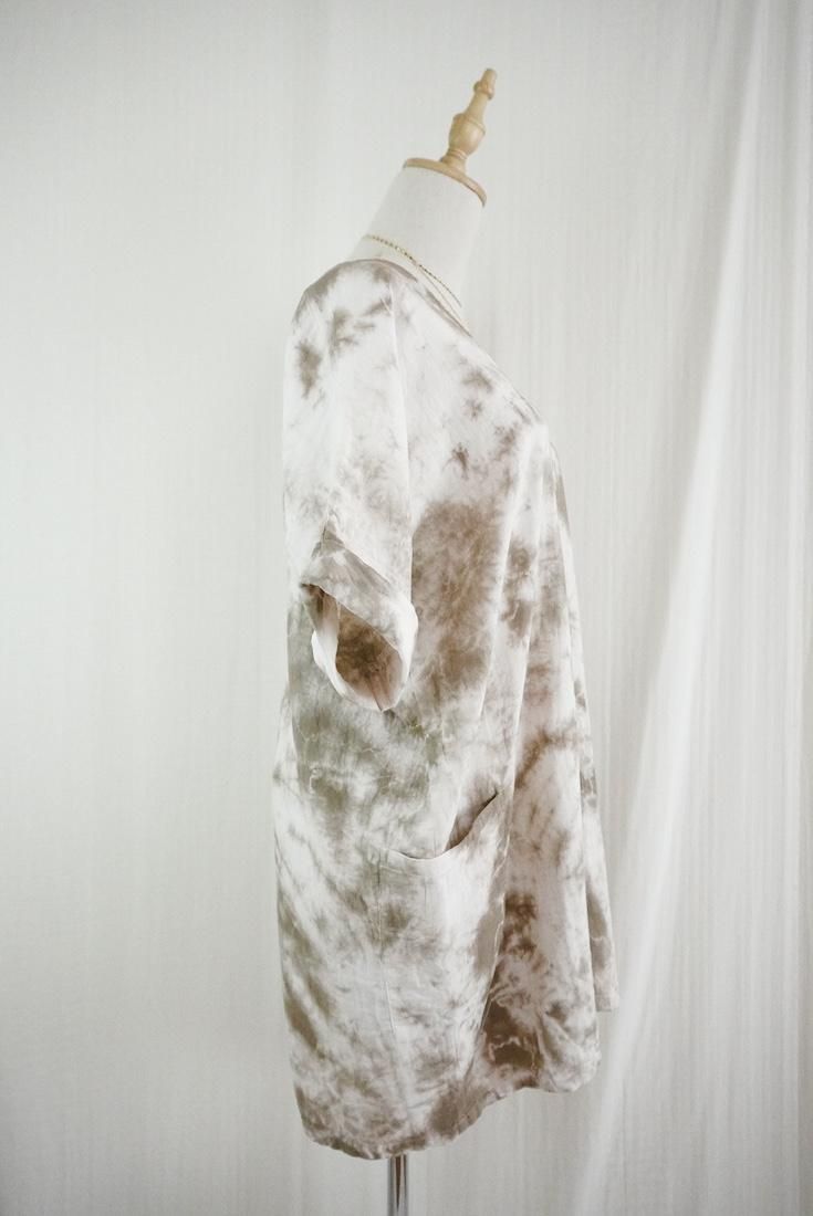 W-gauze Short sleeve rompers Greige