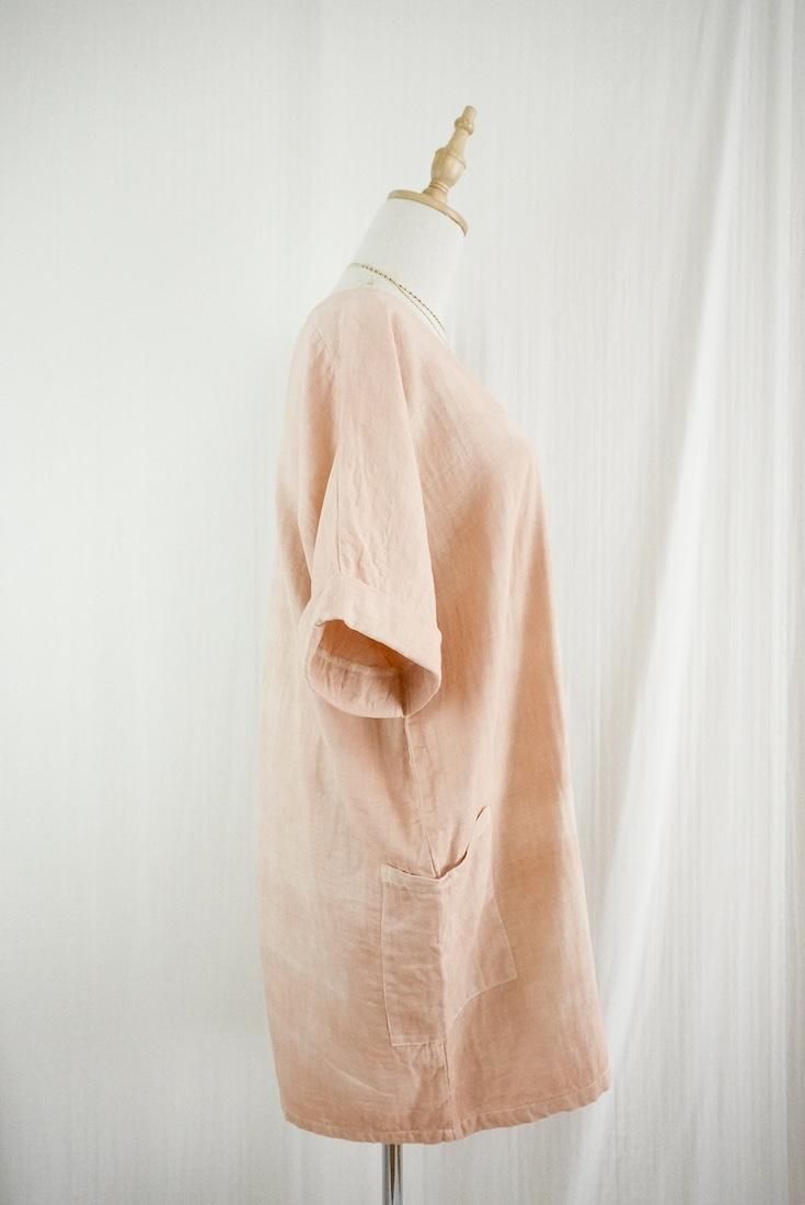 W-gauze Short sleeve rompers Orangebeige x Cafelate