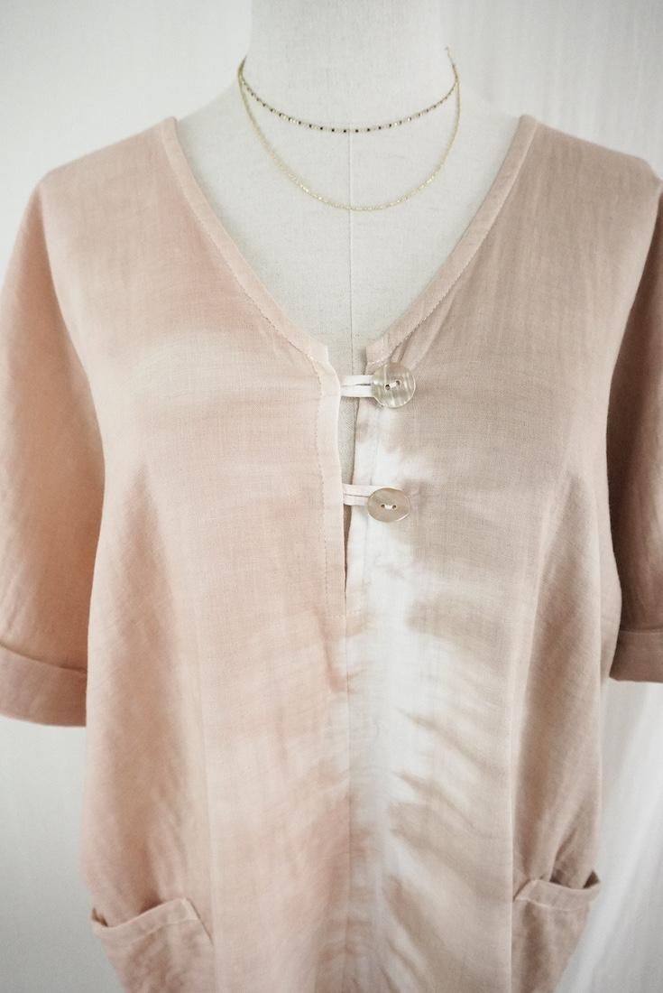 W-gauze Short sleeve rompers Orangebeige x Cafelate