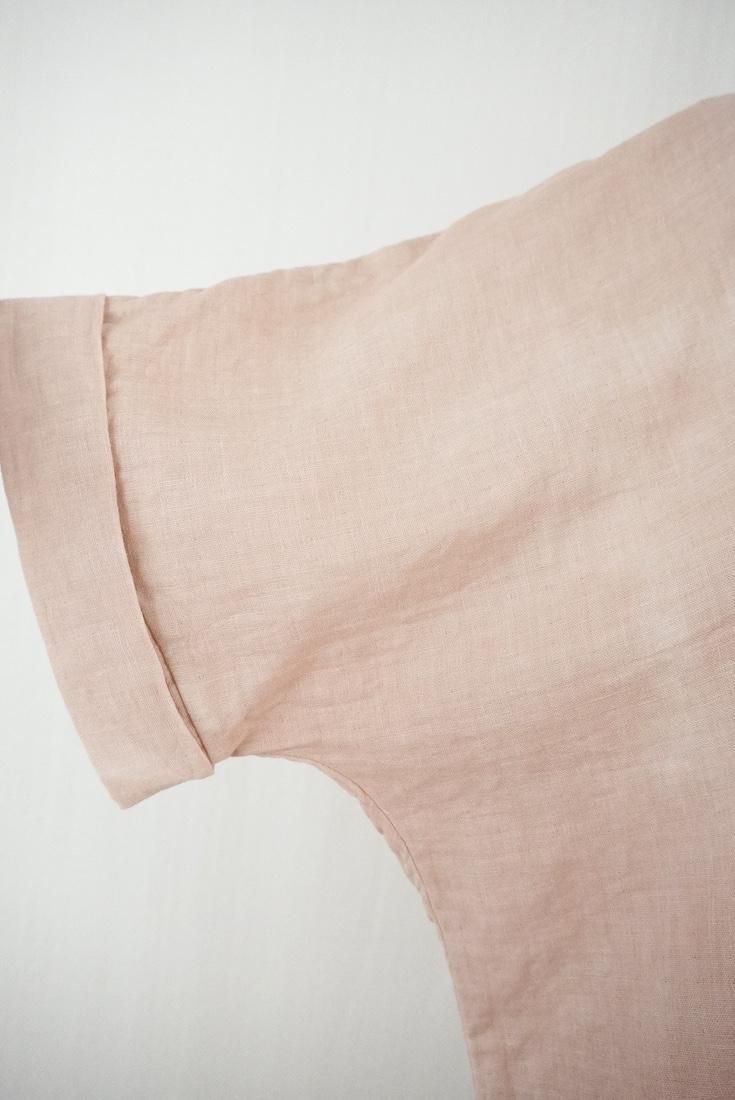 W-gauze Short sleeve rompers Orangebeige x Cafelate