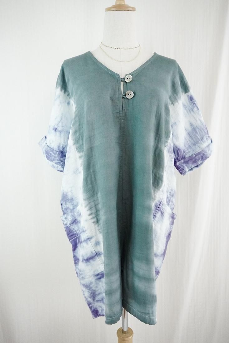 W-gauze Short sleeve rompers Ivy x Lavender