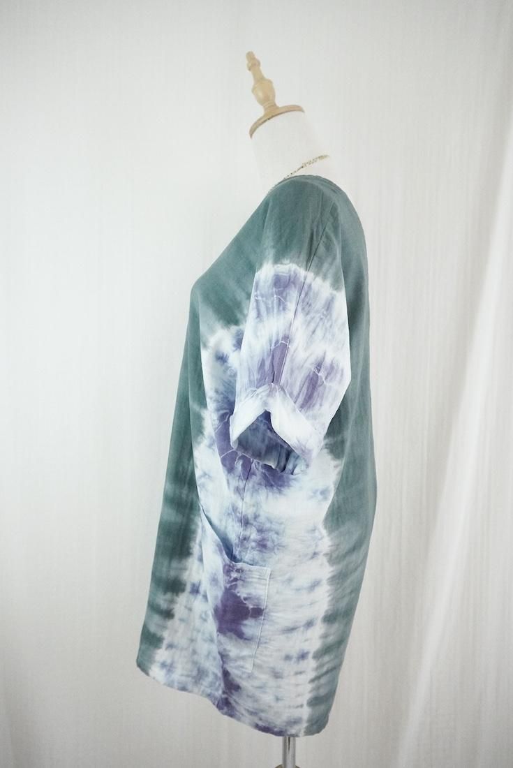 W-gauze Short sleeve rompers Ivy x Lavender
