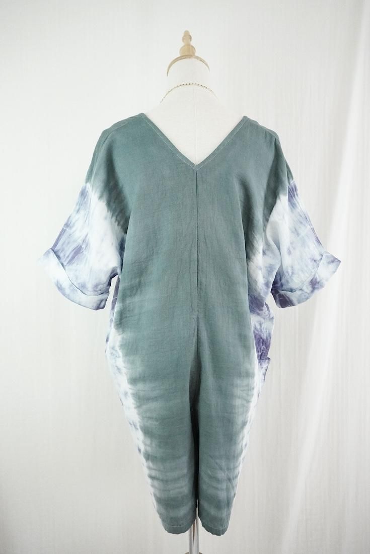 W-gauze Short sleeve rompers Ivy x Lavender