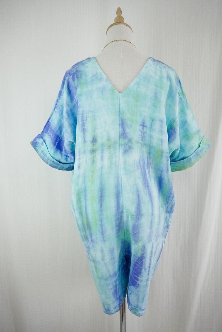 W-gauze Short sleeve rompers Freshgreen x Horizon