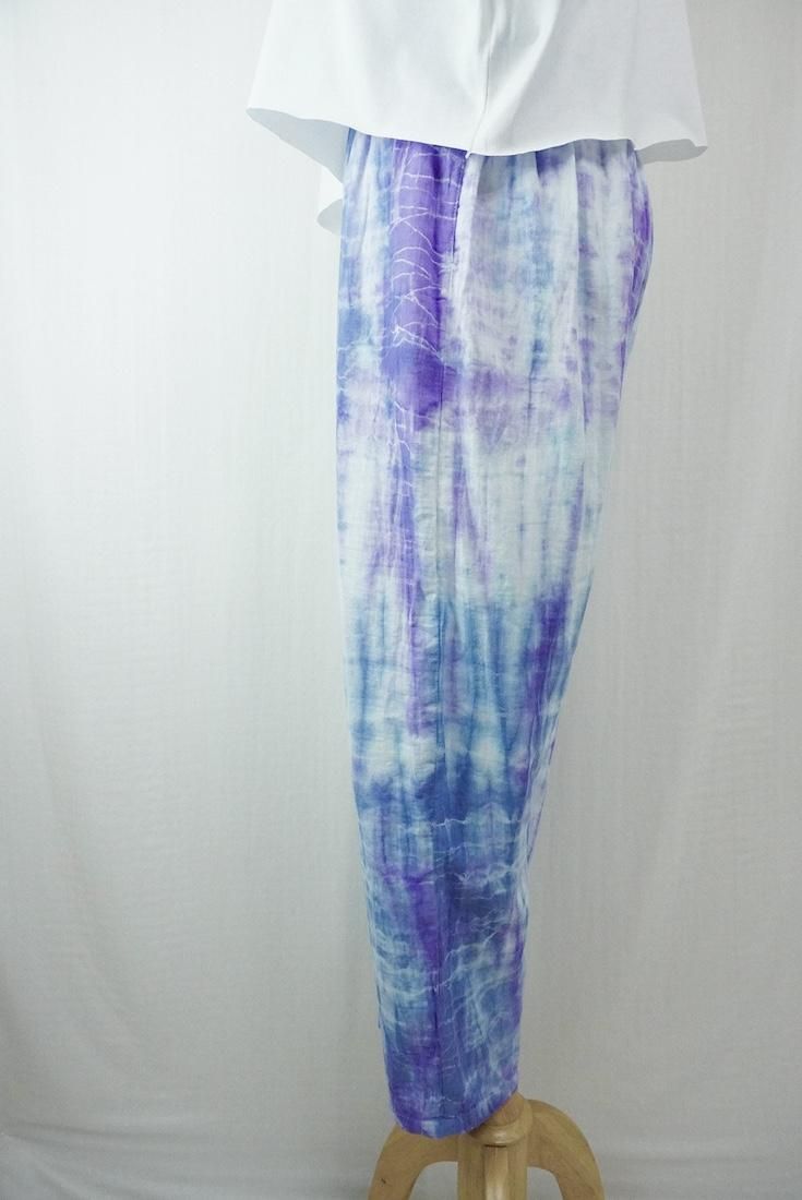 W gauze Lazy Pants DeepBlue x Purple