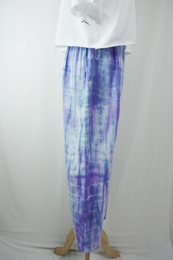 W gauze Lazy Pants DeepBlue x Purple